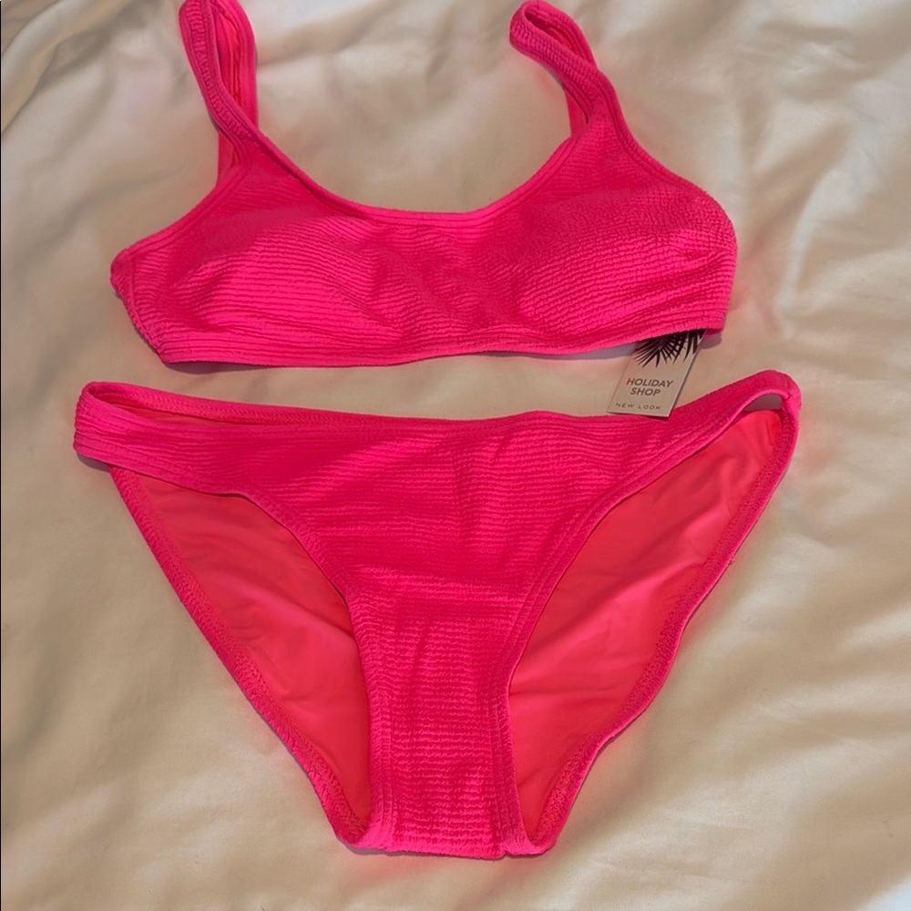 New Look Hot Pink Neon Bikini Set